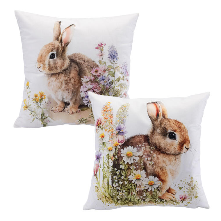 Sada 2 ks obliečok na vankúšiky ZAJAČCI V TRÁVE 40 x 40 cm