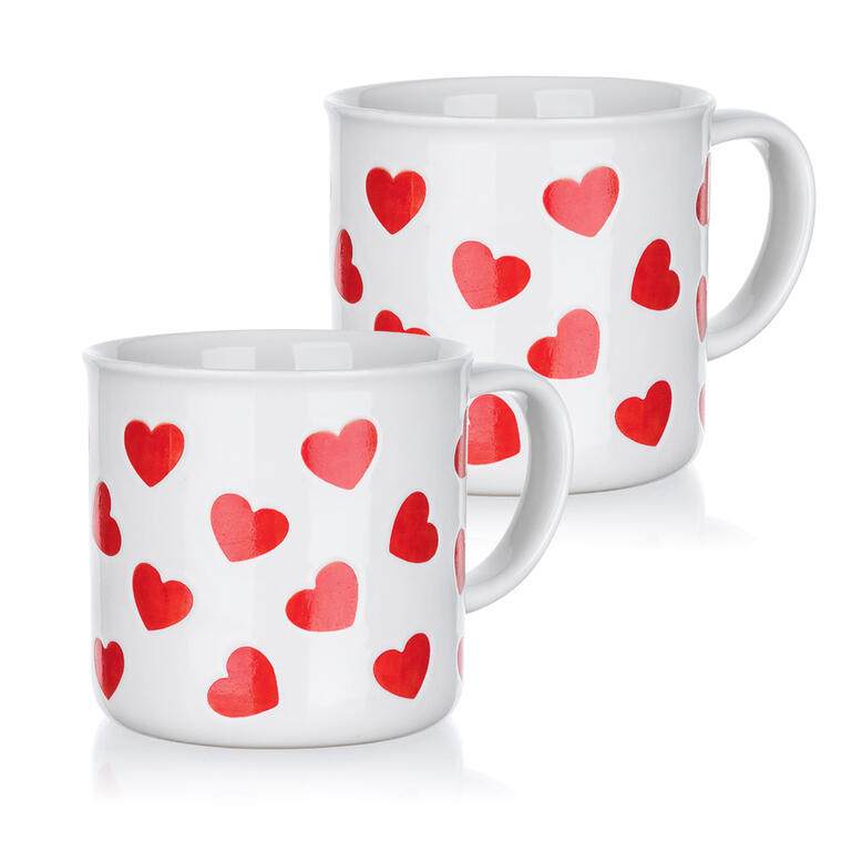Súprava keramických hrnčekov RED HEARTS 350 ml 2 ks