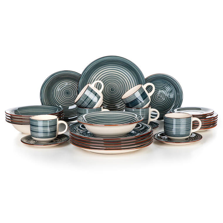 Keramická jedálenská súprava SPIRAL BLUE 30 ks